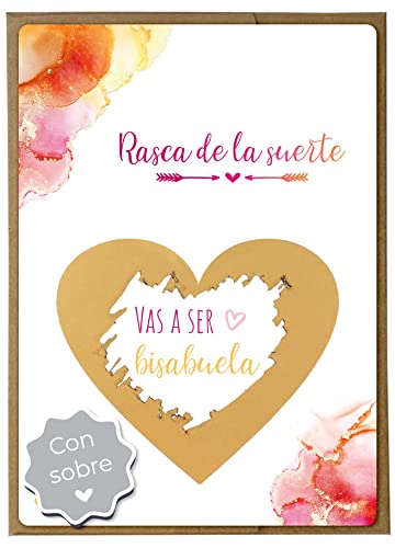 Joli Coon Tarjeta de rascar Vas a ser bisabuela con sobre - Anunciar embarazo bisabuela