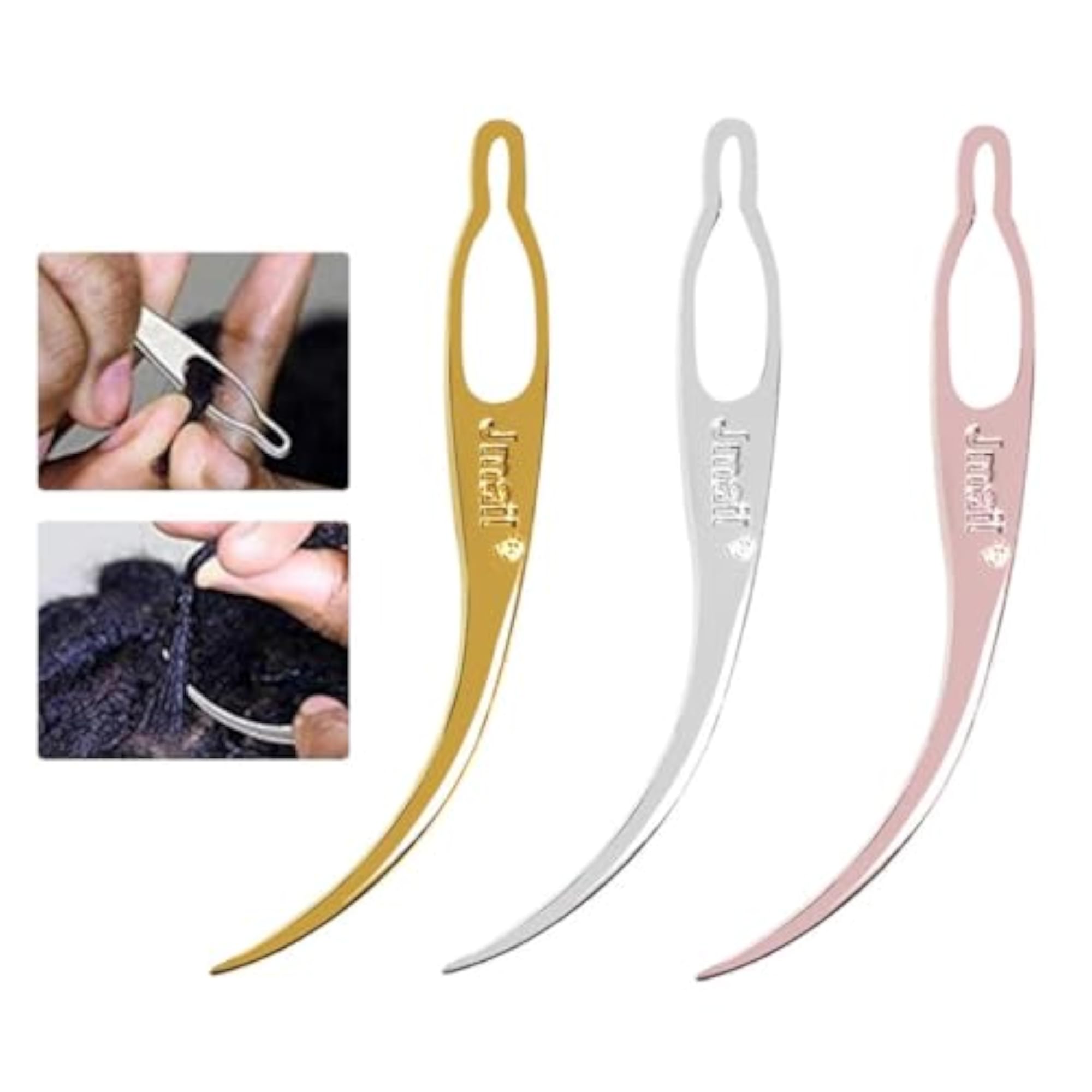 3pc Dreadlocks Needle Hair Extension Tools Set, Golden