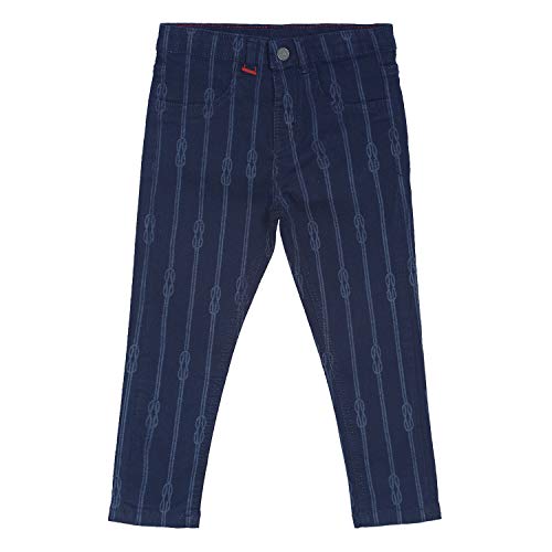 Image of Tales & Stories Infant's Cotton Dark Blue Solid Slim-Fit Jeans-I354010