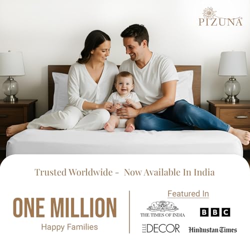 Image of Pizuna 100% Cotton Bedsheet Super King Size White, 800 Thread Count Long Staple Combed Cotton Flat Bedsheets 108x108 Inches with 4 Pillow Covers, Bed Sheet for Super King Size Bed