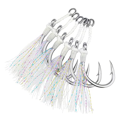 OCEAN CAT Assist Hooks Wasp Glow Jigging Jigs Slow Fast Fall Hooks Size 5/0,7/0,9/0 (5/0, 1 Pack)