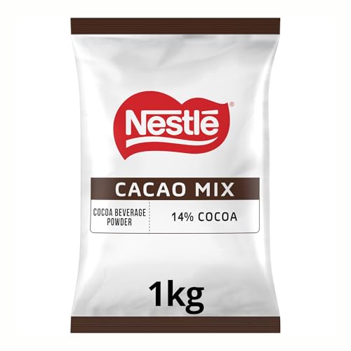 NESTLÉ Cacao Mix 1kg - Pour Préparer un Chocolat Chaud Instantané - Boisson Cacaotée Lactée à Mélanger avec de l'Eau - 14% de Cacao Certifié Rainforest Alliance - Format Pro - 50 Tasses - Sachet 1kg