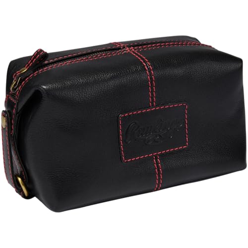 Rawlings | Wild Card Collection | Leather Travel Kit Toiletry Bag | Black | 8" W x 4.75" H x 4" D