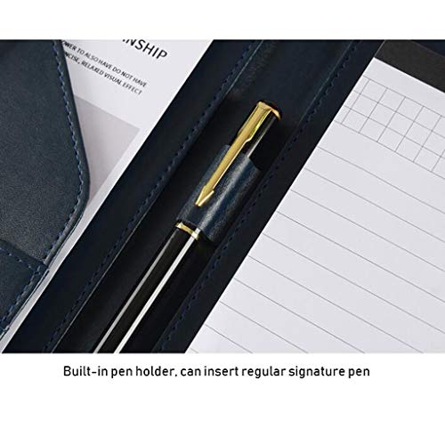 YKHB Planchettes à Pince Panneau de Clip Portables en Cuir Presse-papiers avec Calculatrice A4 Taille 12,5 x 19,6 Pouces intégrées à la Fente de Stylo Clip de Profil Bas pour Le Bureau et la Maison – vue 4