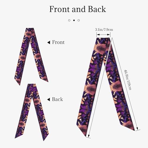 Purple and Wirte Dragons Picture Women's headscarf satin hair scarf clothing accessories2