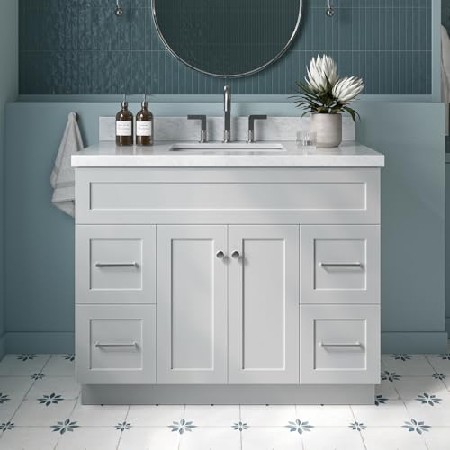 ARIEL Hamlet 43 Inch Single Sink Bathroom Vanity in Gray,