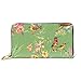 Produktbild JHGFG Mode Handtasche Reißverschluss Brieftasche Wilde exotische Vögel auf Blumen Telefon Kupplung Geldbörse Abendkupplung Blockieren Leder Brieftasche Multi Card Organizer