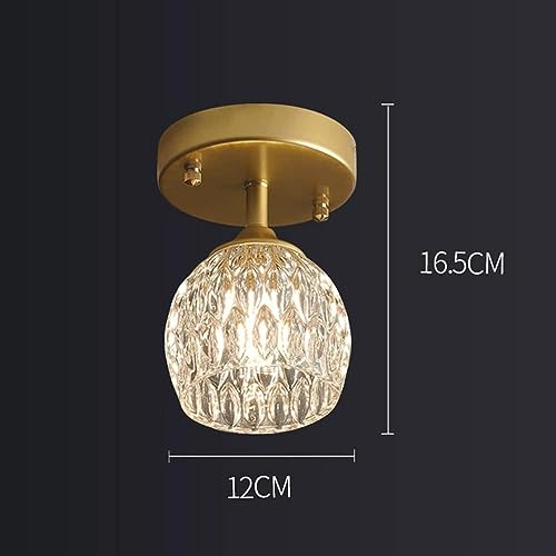 Plafonnier en verre transparent et finitions précieuses en or brossé - 8
