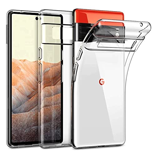 Oprimio Kristallklar Hülle für Google Pixel 6 [Silikon Hülle] [prozent100 Durchsichtig] [Deutsche Material] [Ultra Dünn] Transparente Handyhülle für Google Pixel 6
