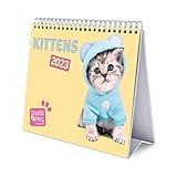 Grupo Erik - Calendrier de Bureau 2023 Chats - 12 Mois, 20x18cm, Calendrier Mensuel en Français, Janvier 2023 à Décembre 2023, Certifié FSC, avec Support Rigide CS23012