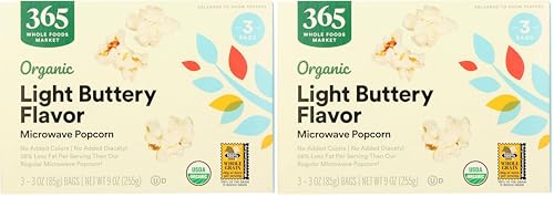 365 by Whole Foods Market, Organic Light Butter Microwave Popcorn,