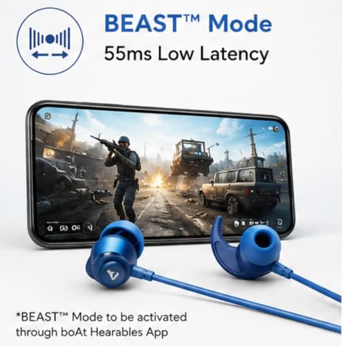 Image of boAt Rockerz 260 Wireless Neckband Earphones with 25 Hours Playtime, Beast Mode, ENx Tech for Clear Calls, ASAP Charge, 10mm Drivers, IPX5 Resistance & Bluetooth v5.2 (Cool Blue)