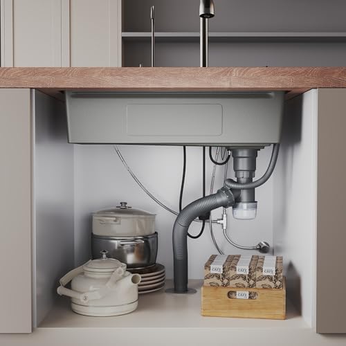 SIRHONA Évier de Cuisine avec Cascade, Évier Multifonction 1 Bac en Inox 75x45 cm, Robinet Rétractable, Avec Affichage de la Température, Noir – vue 6