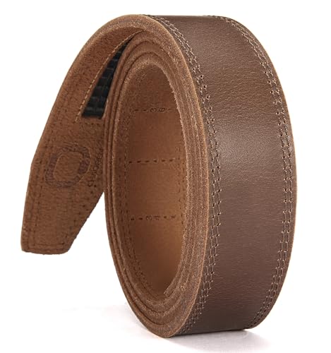 Image of CHAOREN Ratchet Belt Replacement Strap 1 3 /8 inch, Leather Belt Strap for 40MM Slide Click Buckle