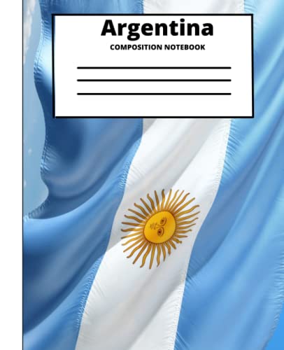 Self Expression "Argentina" Composition Notebook: For School, Everyday, College, Teen, And Adult Fun Composition Notebooks, Comp Books, Wide Ruled Paper, 100 Sheets, 7.5 x 9.25 image 2