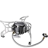 Bulin 3500W Campingkocher Ultraleichter Gaskocher Outdoor mit Piezo Camping Gaskocher Faltbar mit Vorheizung Traglast 25KG für Hiking Trekking Picknick