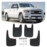 Autrix Mud Flaps for 2019-2024 Ram 1500 New Body Only (Without OEM Fender Flares), Mud Guards Front & Rear Heavy Duty Splash Guards 4pcs Set Black