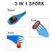 Ecoart Silicone Collapsible Bowl Cup Set with Spork for Outdoor Camping Hiking Travel, Blue - Set of 3