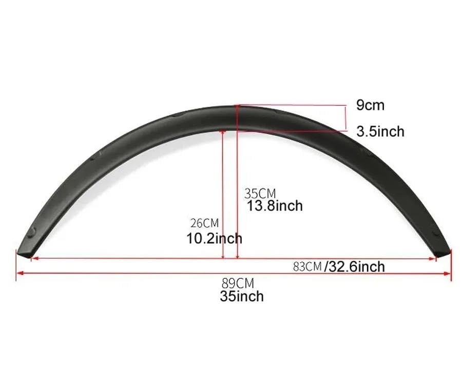 Guardabarros coche universales de 90mm en ABS para evitar salpicaduras en pasos de rueda 4