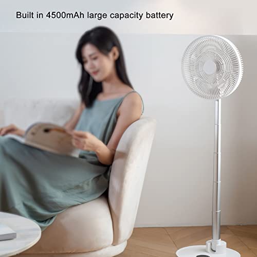 Ventilador de chão oscilante Ventilador de pedestal de pé Ventilador de mesa retrátil, 12 polegadas
