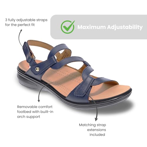 Image of Revere Shoes Emerald Back Strap Sandal for Women - Leather Sandals with Adjustable Straps - Lightweight Arch Support - Comfort Walking Sandals