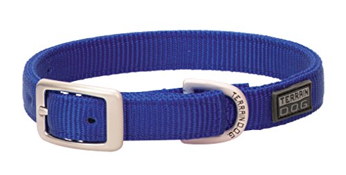 Collar para perro de nylon doble capa color azul oscuro 3/4" x 17"