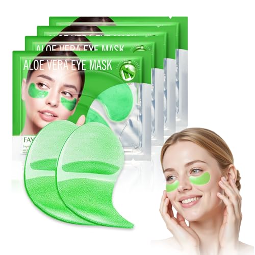 60 pièces masque pour les yeux à l'aloe vera, Soin Contour des Yeux Masque Hydratant, Soins du Contour des Yeux pour Femme et Homme​, Rafraîchissant et Apaisant (Vert)