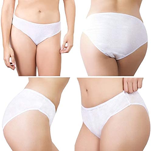 Image of Women's Cotton Disposable Underwear White Bra & Panty Maternity Massage Centre Beauty Parlour Underpants Hospitals Hotels waxing Salons