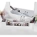 VASAGLE Makeup Vanity Set with Large Frameless Mirror, Makeup Dressing Table Set for Bedroom, Bathroom, 5 Drawers and 1 Removable Storage Box, Cushioned Stool,White URDT25W