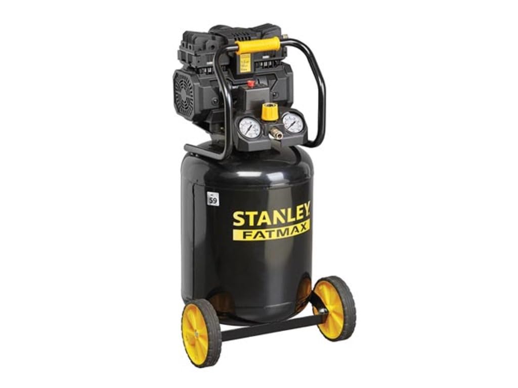 Stanley Fatmax Compresor profesional, compresor sin aceite silencioso, compresor de bajo ruido 59 dB (a), vertical, 1.5 hp, 8 bar, 50 L tanque