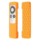 Fintie Protective Case for Apple TV 2 3 Remote Controller - Casebot [Honey Comb Series] Light Weight [Anti Slip] Shock Proof Silicone Sleeve Cover, Orange