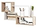 Produktbild Mirjan24 Regal Trio 005, Wandregal Dekoregal, 87x54x18 cm, Wandboard, Hängeregal, Wandschrank, Hängeschrank, Regal, Buchregal, (Sonoma Eiche/Weiß)