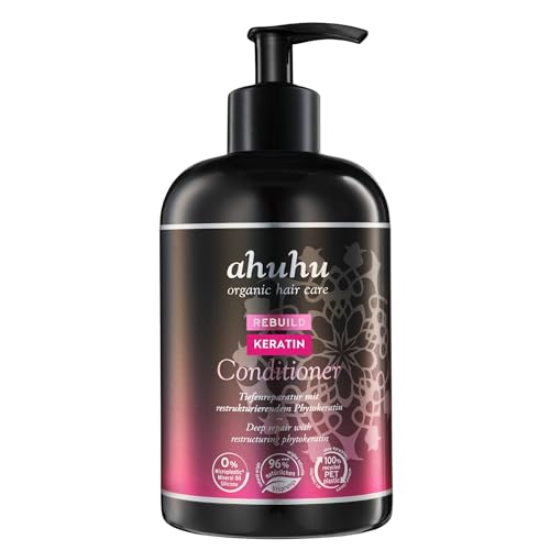 ahuhu REBUILD Keratin Conditioner XXL (500ml) – Haarspülung für intensive Haarpflege, Tiefenreparatur mit Keratin & pflegenden Ölen, verbessert die Geschmeidigkeit & schützt das Haar