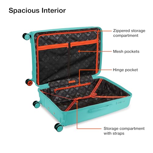Image of Nasher Miles Coorg Hard-Sided Polypropylene Luggage Set of 2 | 55cm & 65cm | 8 Wheels Small & Medium Trolley Bag for Travel | Suitcase (Teal)