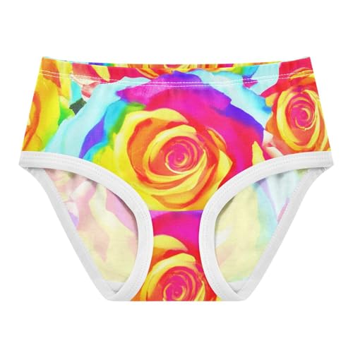 Abstract Colorful Roses Painted Panties Little Girl Toddler Girls Underwear Cotton Animals Briefs Kids Undies 2t