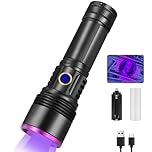 Tisuokae Rechargeable 365nm UV Light Torch, 30W UV Flashlight Black Light for Pet Urine Detection, UV Black Light for Dry Stains, Scorpion, Curing Resin and Gel Nails, Rocks Searching