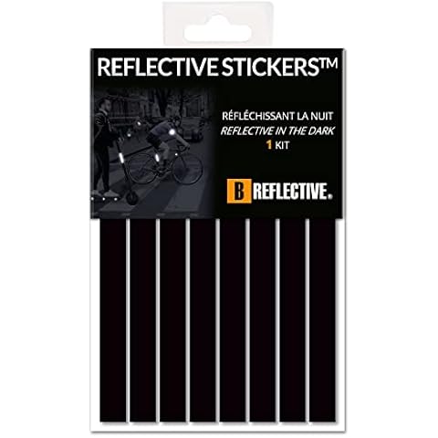 B REFLECTIVE - Set of 8 Retro Reflective Stickers for Scooters, Bikes, Motorcycles,... - Multi Support Strips - High Visibility - 3M Technology™ - Maximum Grip Cover