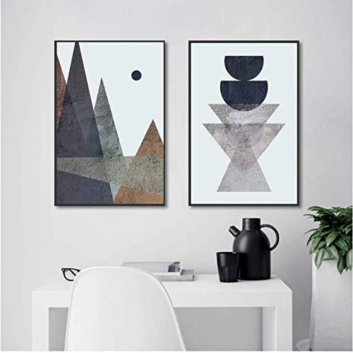 Tableau moderne sur toile de style graphique abstrait sans cadre 50x70cm
