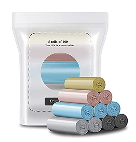 Plastic Disposable Garbage Bags with Handles (5 Rolls 100 Pieces)