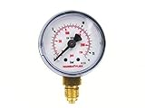 Material: Messing Ø 40mm Manometer 0-16 Bar Gewinde G 1/8 Zoll Hansa Flex Druckanzeige unten