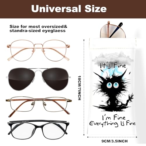 Image of Anikathy 2Pcs Sunglass Eyeglass Glasses Case Soft PU Leather with Cleaning Cloth Cute Glasses Pouch Bag for Men Women Girs