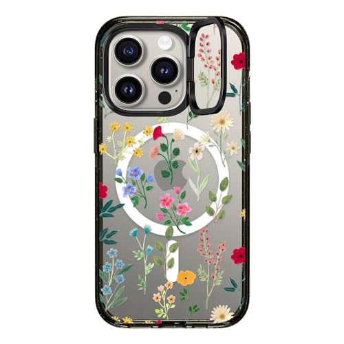 Coque iPhone 15 Pro antichoc MagSafe avec anneau support imprimé floral CASETiFY