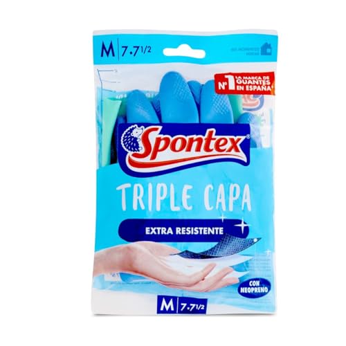 Spontex 278057 Guantes Triple Capa, Talla Mediano 7, 2 Unidades