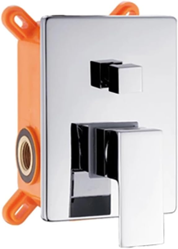 Hcclijo Golden Brass Shower Faucet Mixing Valve 1-2-3 Ways Concealed Embedded Box Brass Concealed Valve Wall Mount 3 Way Chrome