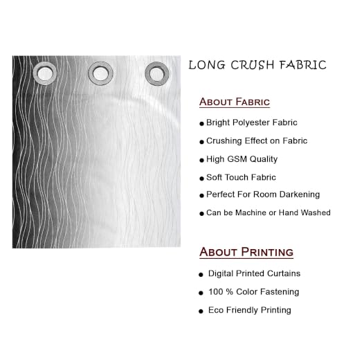 Image of Ultimate Trends Ombre Blackout Curtains for Bedroom Room Darkening Curtains for Living Room,Energy Saving,Thermal Insulated Grommet Window Drapes, Black and Greyish White, 8 FEET,2 Panels