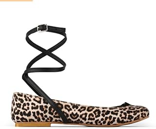 حذاء مسطح اموريو ميني ليوبارد مصنوع يدويا من كاتي AML-بني-41