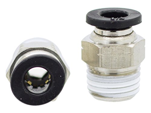 Pneumaticplus Pc-1/4-N2 Push To Connect Tube Fitting, Male Straight - 1/4" Tube Od X 1/4" Npt Thread (Pack Of 10) #TOP1