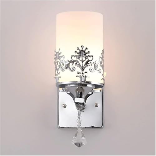 Aplique de pared cromado con globo de cristal para decoración de interiores 5