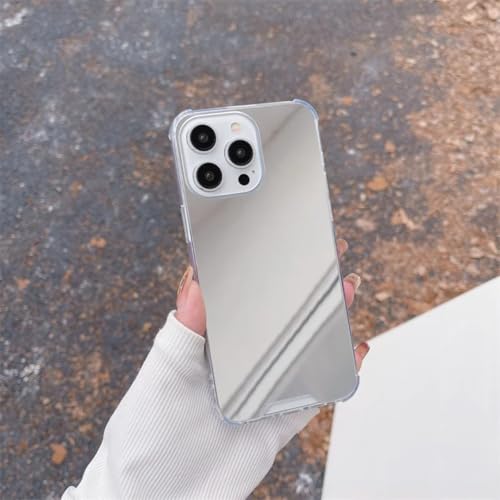 Coque miroir de maquillage iPhone 15 antichoc avec dos réfléchissant de luxe