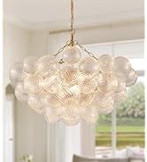 MEIXISUE Modern Glass Chandelier,9 Light Nordic Bubble Ball